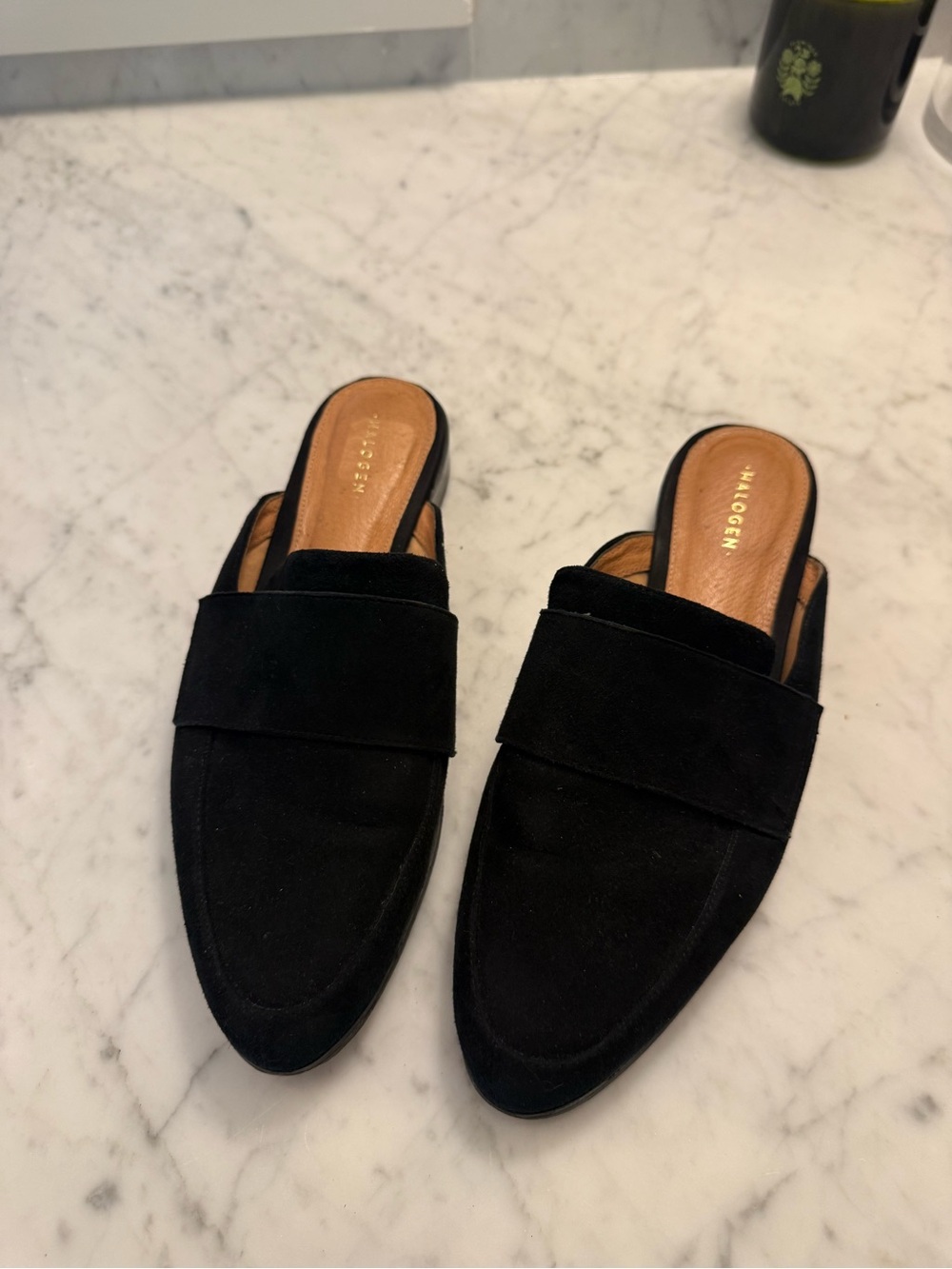 Halogen Violet Black Suede Women’s Slip-On Loafers, Size 7.5